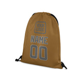 Custom Khaki Dark Grey Drawstring Bag