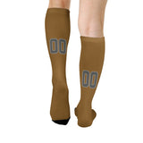Custom Khaki Dark Grey Knee-High Sock