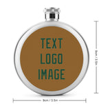 Custom Khaki Green Hip Flask