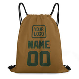 Custom Khaki Dark Green Drawstring Bag