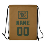 Custom Khaki Dark Green Drawstring Bag
