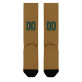 Custom Khaki Dark Green Knee-High Sock
