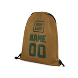 Custom Khaki Dark Green Drawstring Bag