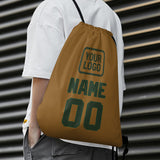 Custom Khaki Dark Green Drawstring Bag