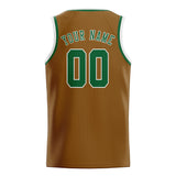 Custom Khaki & Green Colors Design Sports Basketball Jersey