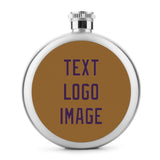 Custom Khaki Purple Hip Flask