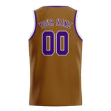 Custom Khaki & Purple Colors Design Sports Basketball Jersey
