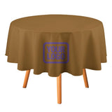 Custom Khaki Light Purple Round Table Cloth