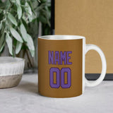 Custom Khaki Light Purple Mug
