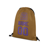 Custom Khaki Light Purple Drawstring Bag