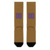 Custom Khaki Light Purple Knee-High Sock