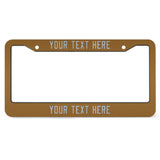 Custom Khaki Light Blue License Plate Frame