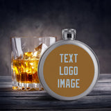 Custom Khaki Light Blue Hip Flask