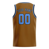 Custom Khaki & Light Blue Colors Design Sports Basketball Jersey