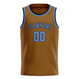 Custom Khaki & Light Blue Colors Design Sports Basketball Jersey