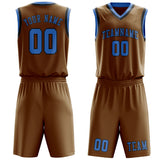 Custom Khaki Light Blue Basketball Set
