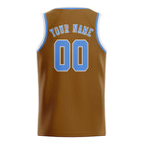Custom Khaki & Light Blue Colors Design Sports Basketball Jersey