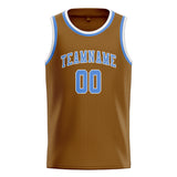 Custom Khaki & Light Blue Colors Design Sports Basketball Jersey