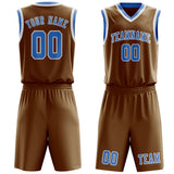 Custom Khaki Light Blue Basketball Set