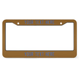 Custom Khaki Sky Blue License Plate Frame