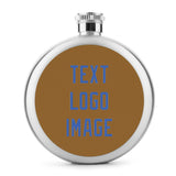 Custom Khaki Sky Blue Hip Flask