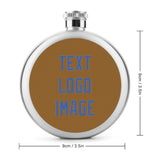 Custom Khaki Sky Blue Hip Flask