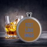 Custom Khaki Sky Blue Hip Flask