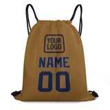 Custom Khaki Navy Drawstring Bag