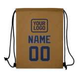 Custom Khaki Navy Drawstring Bag