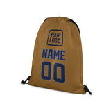 Custom Khaki Navy Drawstring Bag