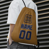 Custom Khaki Navy Drawstring Bag