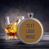 Custom Khaki Blue Hip Flask