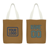Custom Khaki Blue Green Canvas Tote Bag