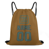 Custom Khaki Blue Green Drawstring Bag