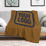 Custom Khaki Blue Blanket