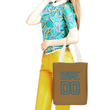 Custom Khaki Blue Green Canvas Tote Bag