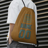 Custom Khaki Blue Green Drawstring Bag