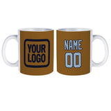 Custom Khaki Light Blue Mug