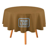 Custom Khaki Light Blue Round Table Cloth