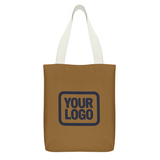 Custom Khaki Light Blue Canvas Tote Bag