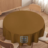 Custom Khaki Light Blue Round Table Cloth