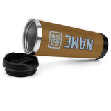 Custom Khaki Light Blue Stainless Steel Water Cup