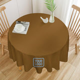 Custom Khaki Light Blue Round Table Cloth