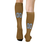 Custom Khaki Light Blue Knee-High Sock