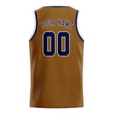 Custom Khaki & Navy Colors Design Sports Basketball Jersey
