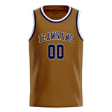 Custom Khaki & Navy Colors Design Sports Basketball Jersey