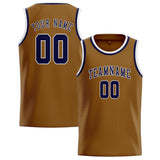 Custom Khaki & Navy Colors Design Sports Basketball Jersey