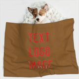 Custom Khaki Orange Red Pet Blanket