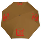 Custom Khaki Orange Red Automatic Umbrella