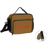 Custom Khaki Orange Red Lunch Bag